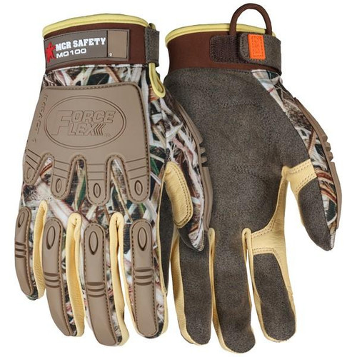 MO100M - Mechanics Gloves, ForceFlex, Medium, Synthetic, Brown