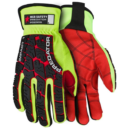 PD2906S - Mechanics Gloves, Predator, Small, Synthetic, Red