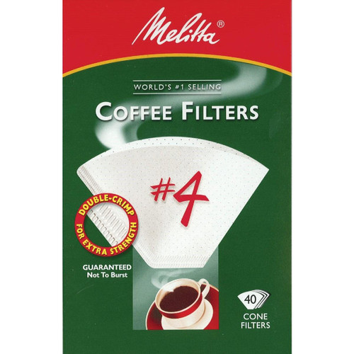 624404 - Melitta #4 Cone 8-12 Cup White Coffee Filter (40-Pack)