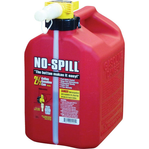 1405 - No-Spill 2-1/2 Gal. Plastic Gasoline Fuel Can, Red