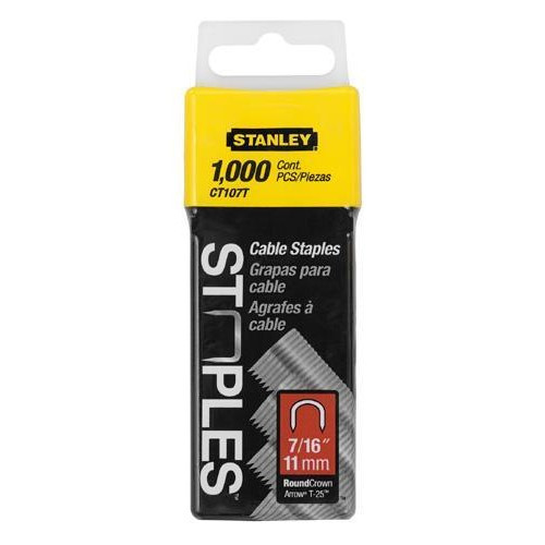 CT107T - STANLEY ROUND CROWN CABLE STAPLES 7/16", 1,000 PACK