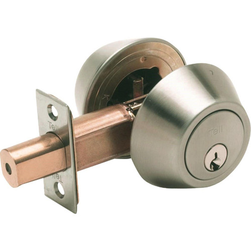 CL100056 - Tell Satin Stainless Steel Commercial Double Cylinder Deadbolt