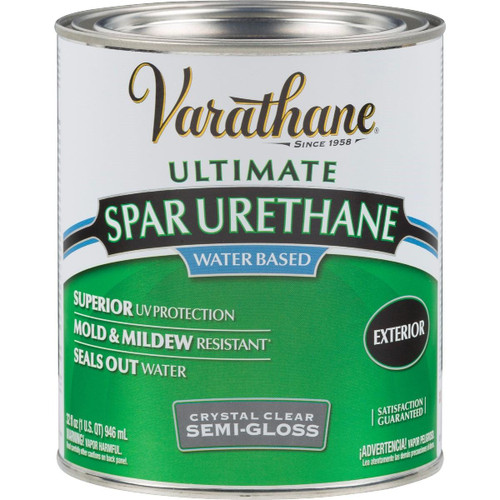 250141H - Varathane Semi-Gloss Clear Water Based Exterior Spar Urethane, 1 Qt.