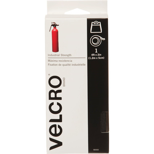 90593 - VELCRO Brand 2 In. x 4 Ft. Black Industrial Strength Hook & Loop Roll