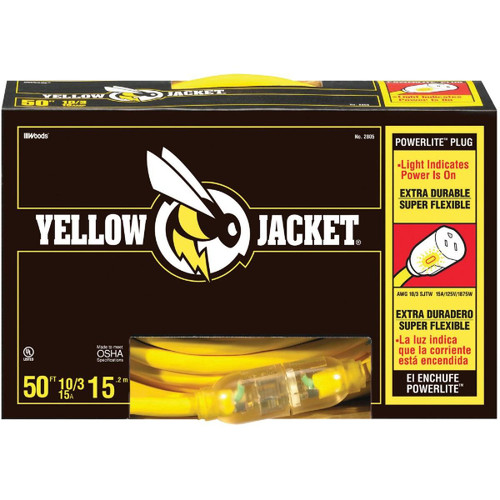 2805 - Yellow Jacket 50 Ft. 10/3 Contractor Grade Extension Cord