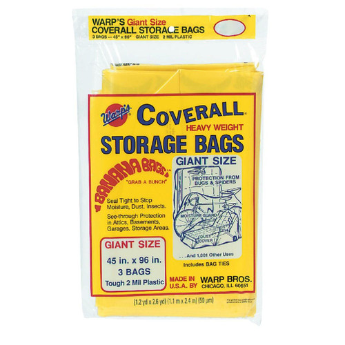 CB45 - Warp's Coverall 45 In. x 96 In. Heavyweight Storage Bag (3-Count)
