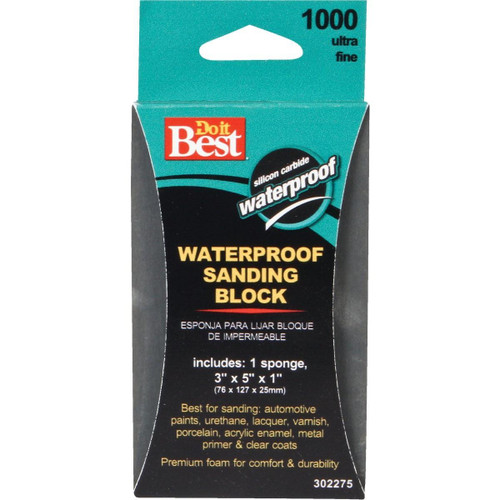 8333004 Waterproof 3 In. x 5 In. x 1 In. 1000 Grit Ultra Fine Sanding Sponge