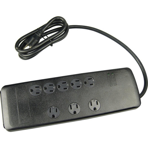 41618 - Woods 8-Outlet 3540J Black Resettable Surge Protector Strip with 6 Ft. Cord