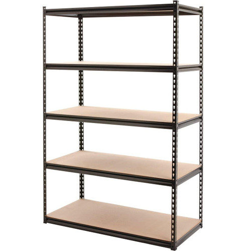 482472 Z-Beam 48 In. x 72 In. x 24 In. Black Steel 5-Tier Shelving