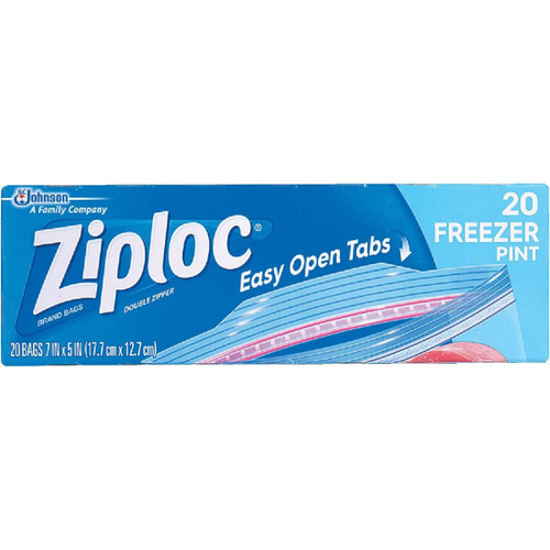 00399 - Ziploc 1 Pt. Double Zipper Freezer Bag (20-Count)