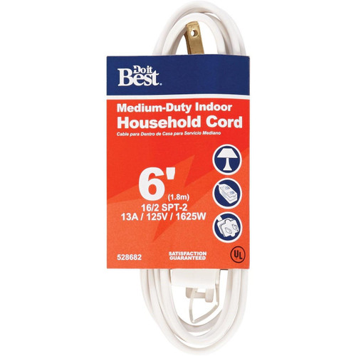 IN-PT2162-06X-WH 6 Ft. 16/2 White Cube Tap Extension Cord