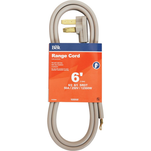 RSC-SRDT-6281-6 6 Ft. 6/2 + 8/1 Ga. 3-Conductor Range Cord