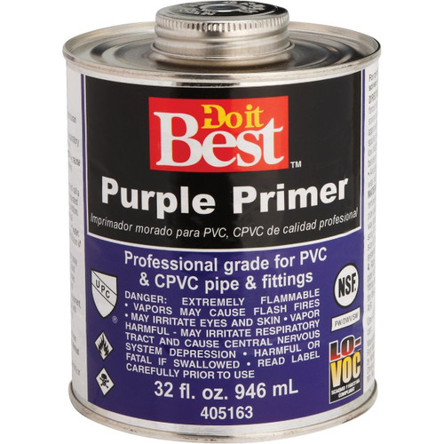 019081-12 32 Oz. Purple Pipe and Fitting Primer for PVC/CPVC