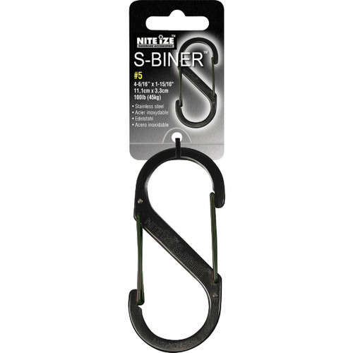 SB3-03-01 - Nite Ize S-Biner Size 3 25 Lb. Capacity Black S-Clip Key Ring