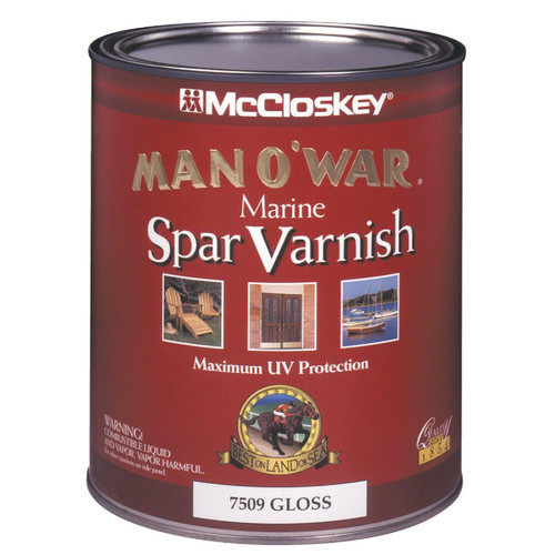 080.0007509.005 - McCloskey Man O'War Gloss Spar Marine Interior & Exterior Varnish, Quart