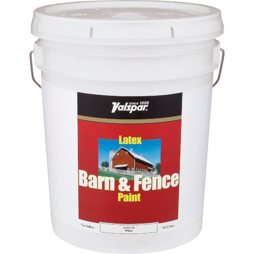 018.3125-70.008 - Valspar Latex Paint & Primer In One Flat Barn & Fence Paint, White, 5 Gal.