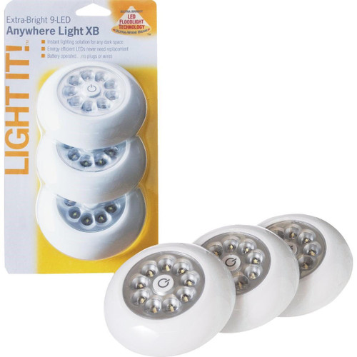 30016-308 - Light It 9-Bulb White LED Battery Tap Light (3-Pack)