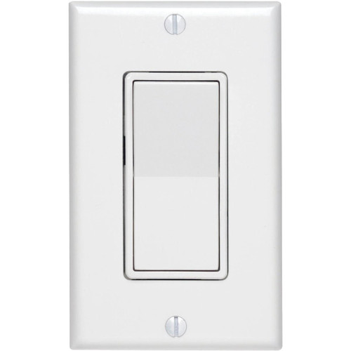 C28-05671-02W Residential Grade 15 Amp Rocker Single Pole Switch, White