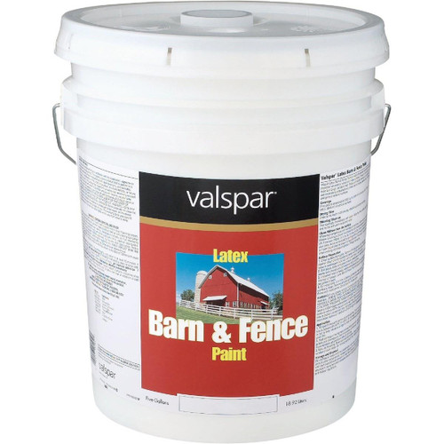 018.3125-10.008 - Valspar Latex Paint & Primer In One Flat Barn & Fence Paint, Red, 5 Gal.