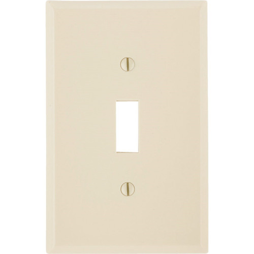 020-80501-00I - Leviton 1-Gang Smooth Plastic Mid-Way Toggle Switch Wall Plate, Ivory