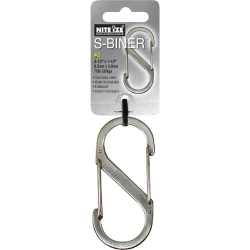 SB4-03-11 - Nite Ize S-Biner Size 4 75 Lb. Capacity Stainless Steel S-Clip Key Ring