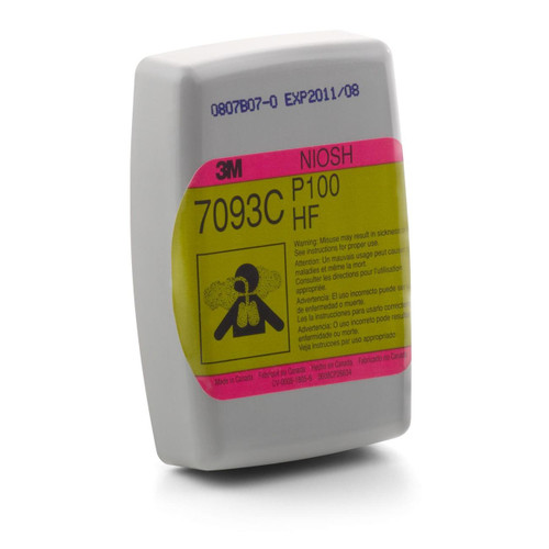 7000052600 - 3M(TM) Hydrogen Fluoride Cartridge/Filter 7093C/37173(AAD), P100 Respiratory Protection, with Nuisance Level Organic Vapor and Acid Gas Relief*  60 EA/Case