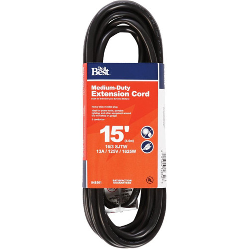 OU-JTW163-15-BL 15 Ft. 16/3 Abrasion Resistant Extension Cord