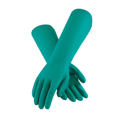 50-N2272G/L - PIP UNSUPPORTED NITRILE, 22 MIL, 18" UNLINED, GREEN, SANDPATCH GRIP, CHLORINATED,PAIR PACK,STRAIGHT CUFF , Size Large, Case Qty.: 1 Dozen