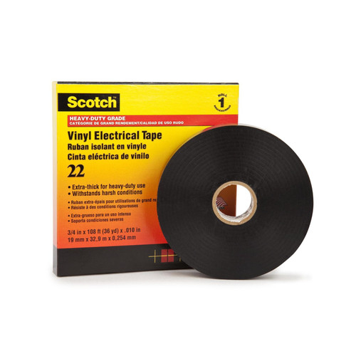 7000057495 - Scotch(R) Heavy Duty Vinyl Electrical Tape 22-1/2x36YD, 1/2 in x 36 yd (13 mm x 32,9 m), 48 per case