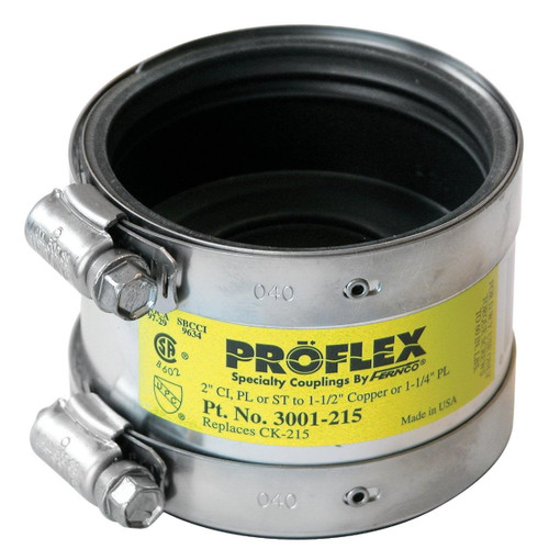 P3001-22 - Proflex 2 In. x 2 In. PVC Shielded Coupling - Cast-Iron, Plastic, Steel to Copper