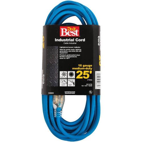 RL-JTW163-25X-BL 25 Ft. 16/3 Industrial Outdoor Extension Cord