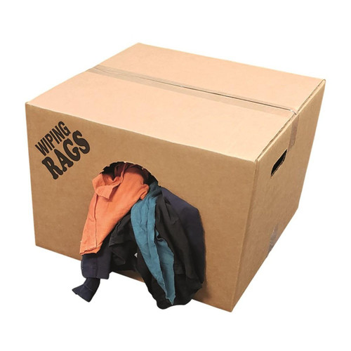 WR6010C-50 - Z-Rag Bulk Reclaimed Mixed Color T-Shirt Rags, 50 lbs./Box