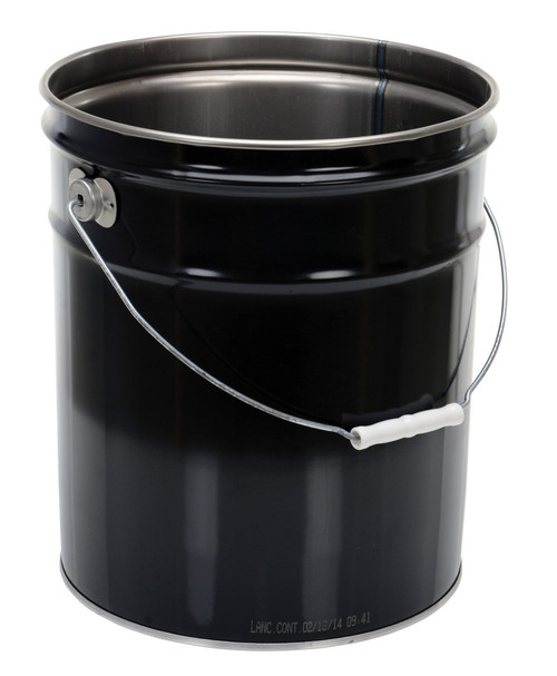 Vestil - PAIL-STL-RI - 5G Open Head Pail Stl Hndl Black