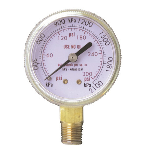 GAUGES, 2" DIAMETER, DUAL SCALE, PAINTED STEEL CASE, Gauge, 2", Dual Scale, Stl Case, 300PSI, Gold