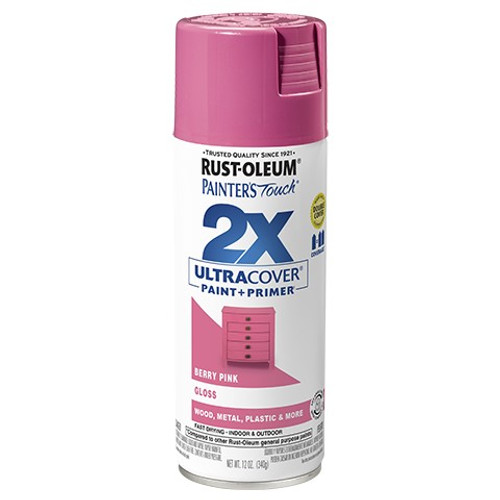 Rust-Oleum Painter's Touch 2X, Size: 12 oz Aerosol, Color: Berry Pink, Gloss, 334025, Packaging Qty: 6 per case