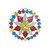 Media Noche  Parol na Capiz with Ring Colored, 24 inches