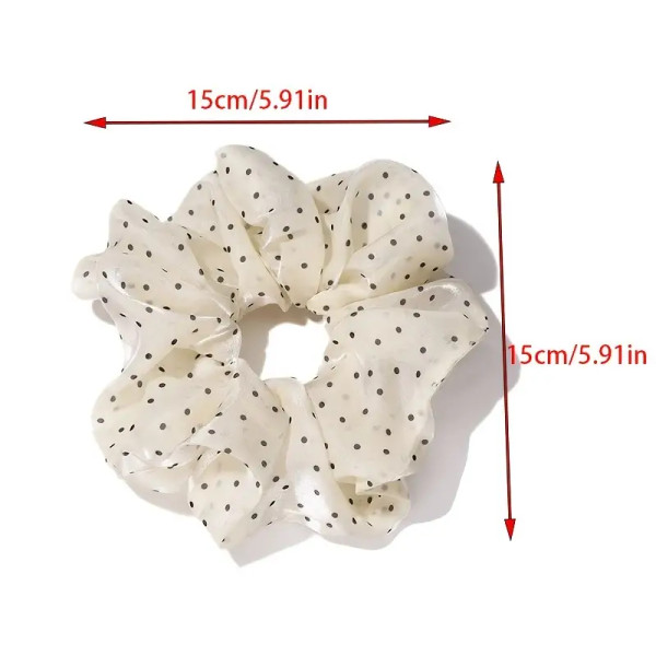Polka Dot Silk Scrunchie