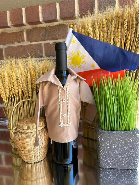 Manong Barong (brown) Handmade Wine Bottle Cover