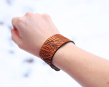 Wood Grain Leather Cuff Bracelet