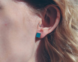 Teal square wood studs