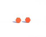 Orange Wood Hexagon Studs