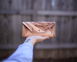 Leather Clutch wallet with Ray pattern