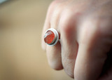 Sterling silver and sunstone ring size 5