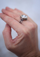Custom white buffalo ring or pendant