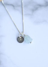 Aquamarine crystal necklace