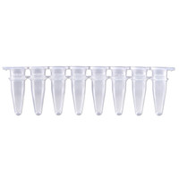 PCR 8-Strips, 0.2mL with Separate Flat Cap Strips, 120-pk