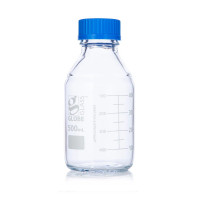 500mL Clear Media Bottle, Globe Glass, 10-pk
