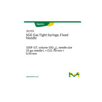 SGE Gas Tight Syringe, Fixed Needle (25ga), 100µL, 1-EA