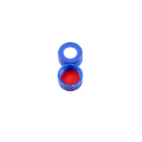 SureSTART 9 mm AVCS Screw Caps, Red Silicone Rubber / Ivory PTFE, Blue 100-pk