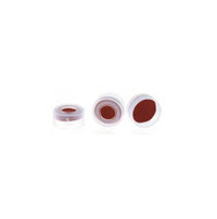 11mm Clear Snap Cap, Clear PTFE/Natural Red Rubber Septa, 100-pk